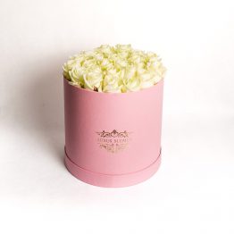 Blumenbox-XL- 19-21weiße Rosen