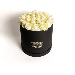Blumenbox-XL- 19-21 weiße Rosen